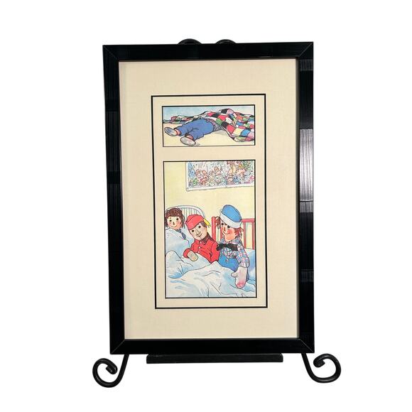 Midcentury Graphic Art, Raggedy Ann + Andy Classics - Custom Framed Illustration - Picture 1 of 3